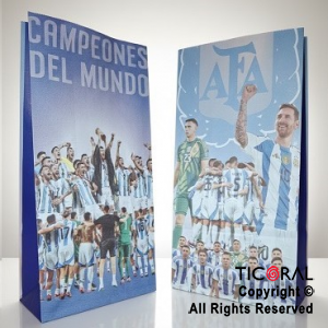 BOLSITA PAPEL CAMPEONES DEL MUNDO 12X24CM x 10